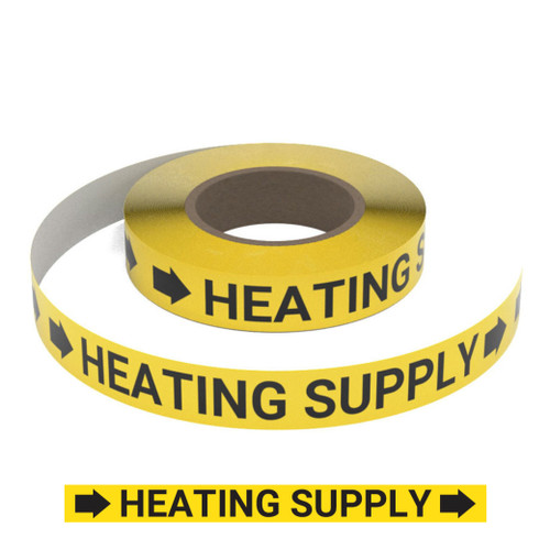 Heating Supply (Yellow) - Pipe Marking Roll