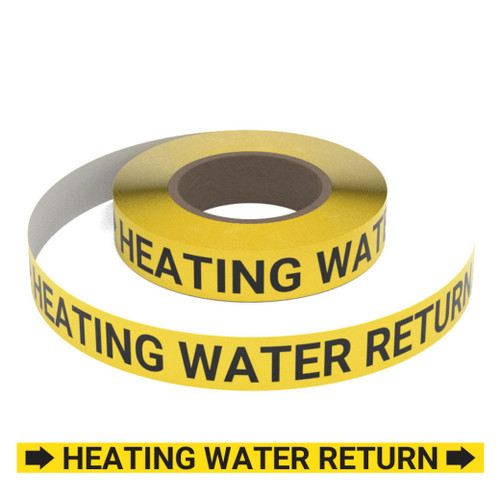 Heating Water Return (Yellow) - Pipe Marking Roll