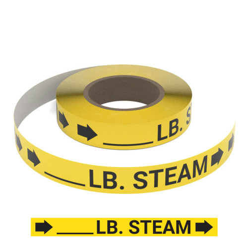 ______Lb Steam (Yellow) - Pipe Marking Roll