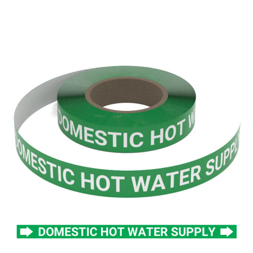 Domestic Hot Water Supply (Green) - Pipe Marking Roll