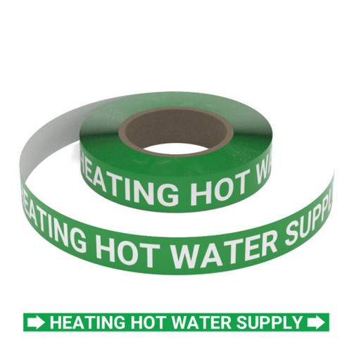 Heating Hot Water Supply (Green) - Pipe Marking Roll