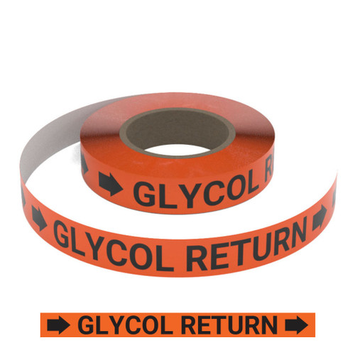 Glycol Return (Orange) - Pipe Marking Roll