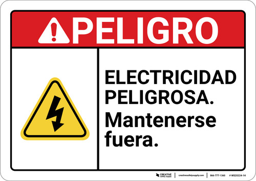 Danger: Electrical Hazard Keep Out Spanish ANSI - Wall Sign