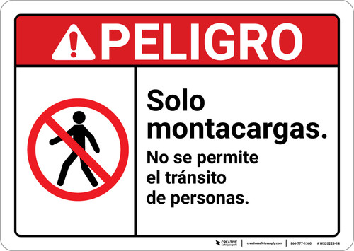 Danger: Forklifts Only Spanish ANSI - Wall Sign