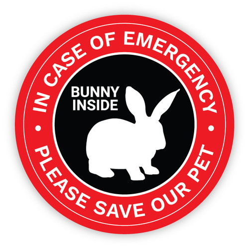 In Case of Fire - Please Save Our Pet (Rabbit) - Circular Label