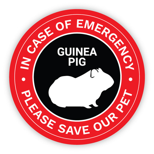 In Case of Fire - Please Save Our Pet (Guinea Pig) - Circular Label