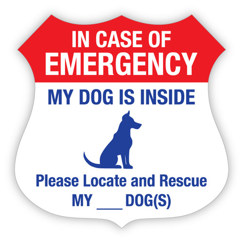 In Case of Emergency My Dog is Inside - Shield Label