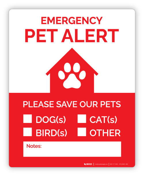 Emergency Pet Alert - Please Save Our Pets - Label