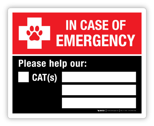 In Case of Emergency Please Help Our (# of Cats and Names) - Label