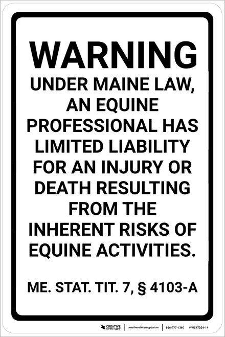 Maine Equine ME - Wall Sign