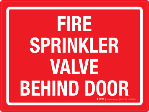 Fire Sprinkler Valve Behind Door Red Landscape - Wall Sign