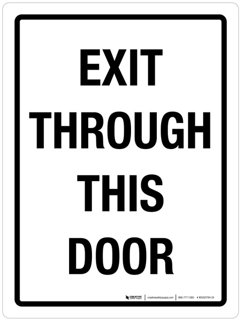 Exit This Door Portrait - Wall Sign