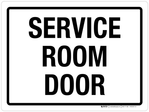 Service Room Door Landscape - Wall Sign
