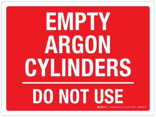 Empty Argon Cylinders Do Not Use Landscape - Wall Sign