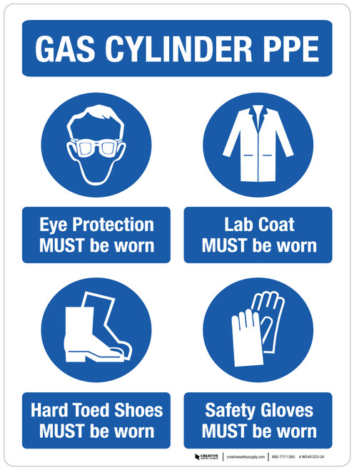 Gas Cylinder PPE Portrait - Wall Sign