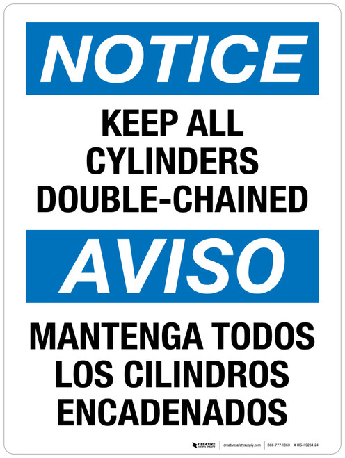 Notice: Keep All Cylinders Double-Chained Bilingual Portrait - Wall Sign