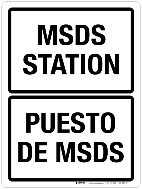 MSDS Station Bilingual Portrait - Wall Sign