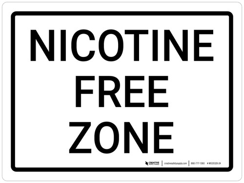 Nicotine Free Zone Landscape - Wall Sign