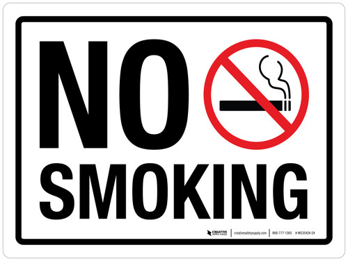 No Smoking with Icon Landscape - Wall Sign