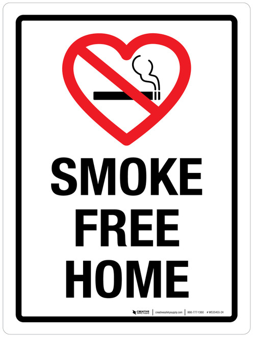 Smoke Free Home Portrait - Wall Sign