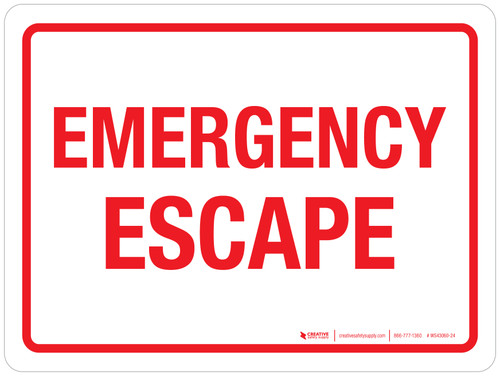 Emergency Escape Landscape - Wall Sign