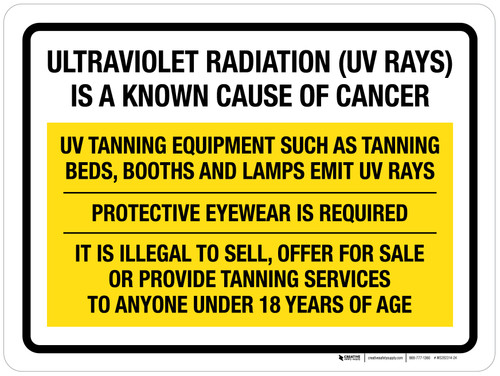 Ultraviolet Radiation (UV Rays) Is A Known Cause Of Cancer Landscape - Wall Sign