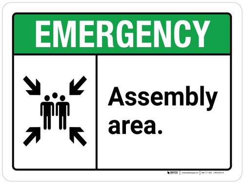 Emergency: Assembly Area ANSI Landscape - Wall Sign
