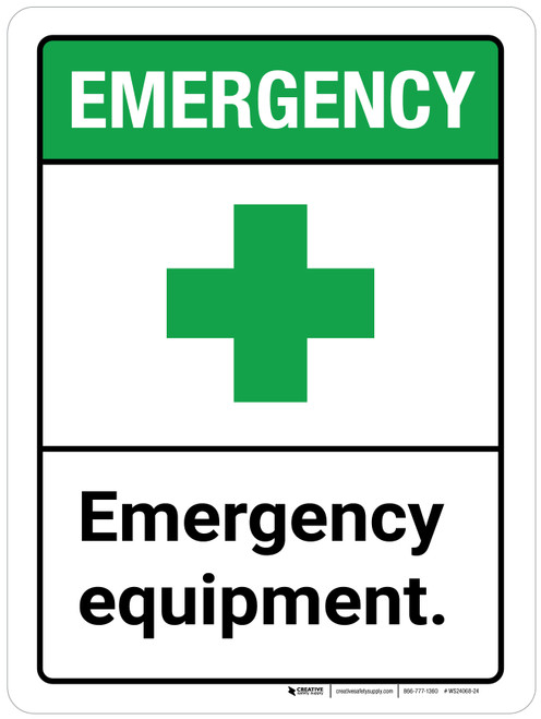 Emergency: Emergency Equipment ANSI Portrait - Wall Sign