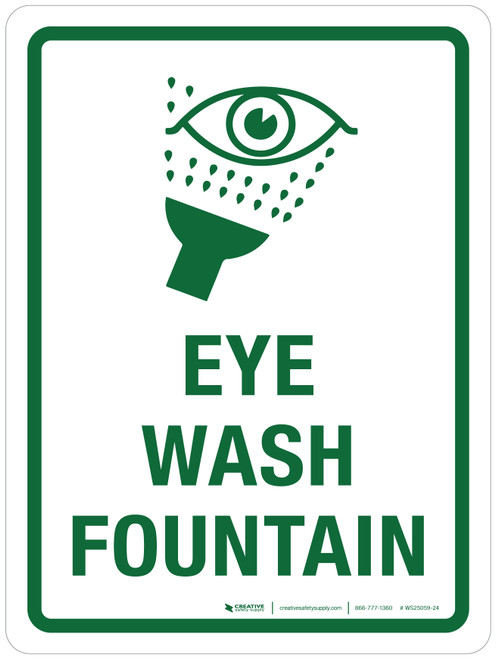 Eye Wash Fountain Portrait - Wall Sign