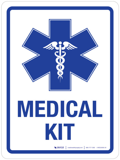 Medical Kit with Icon Portrait - Wall Sign
