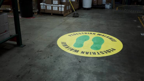 Pedestrian Walkway Footprints - SignCast™ S200 Virtual Sign 