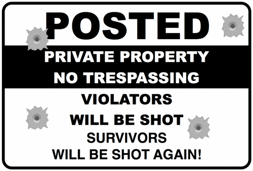 POSTED - NO TRESPASSING SIGN
