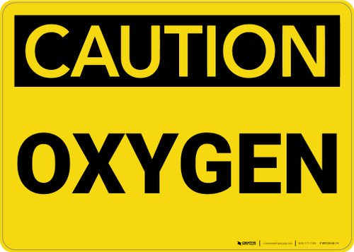 Caution: Oxygen - Wall Sign