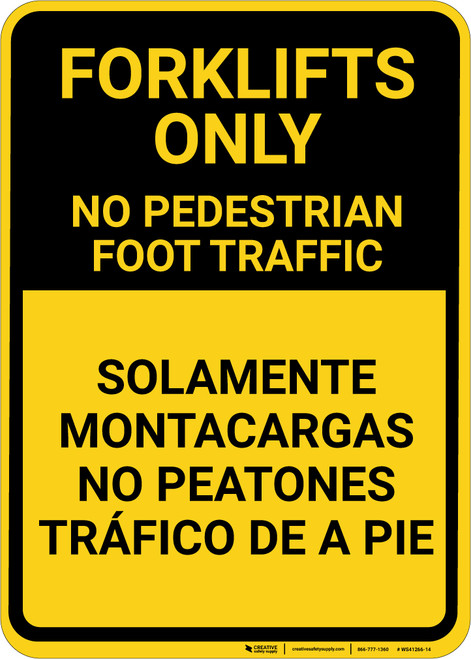 No Pedestrian Foot Traffic Bilingual Spanish - Wall Sign