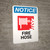 Notice: Fire Hose and Fire with Icon - Wall Sign