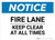Notice: Fire Lane Keep Clear At All Times - Wall Sign