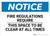 Notice: Fire Regulations Require This Space To Be Clear At All Times - Wall Sign