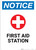 Notice: First Aid Station with Icon - Wall Sign