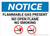 Notice: Flammable Gas Present No Open Flame No Smoking with Icons - Wall Sign
