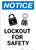 Notice: Lockout For Safety with Icon Portrait - Wall Sign