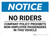 Notice: No Riders Company Policy Prohibits Non-Employee Passengers In This Vehicle - Wall Sign