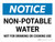 Notice: Non-Potable Water Landscape - Wall Sign