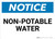Notice: Non-Potable Water Landscape - Wall Sign