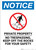 Notice: Private Property No Trespassing Portrait with Icon - Wall Sign
