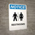 Notice: Restrooms Portrait with Icon - Wall Sign