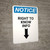 Notice: Right to Know Info Arrow Down - Wall Sign