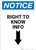 Notice: Right to Know Info Arrow Down - Wall Sign