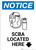 Notice: SCBA Located Here with Graphic - Wall Sign