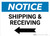 Notice: Shipping & Receiving with Left Arrow - Wall Sign