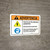 Warning: Hazardous Voltage Follow Lockout Procedures Spanish with Icons Landscape ANSI - Wall Sign